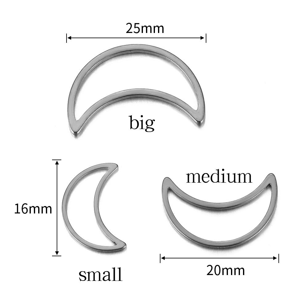 20pcs 10pcs Stainless Steel Hollow Out Moon Charm Pendants Bezels Pressed Resin Mold Frame Bezel for Earrings Jewelry Making DIY