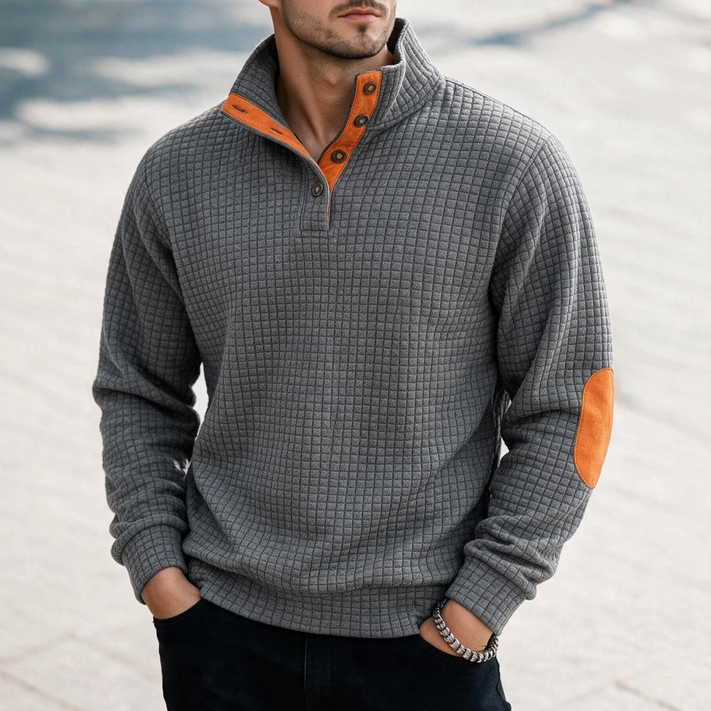 Men's Knit Long Sleeve Crewneck Sweatshirt for Casual Daily Wear