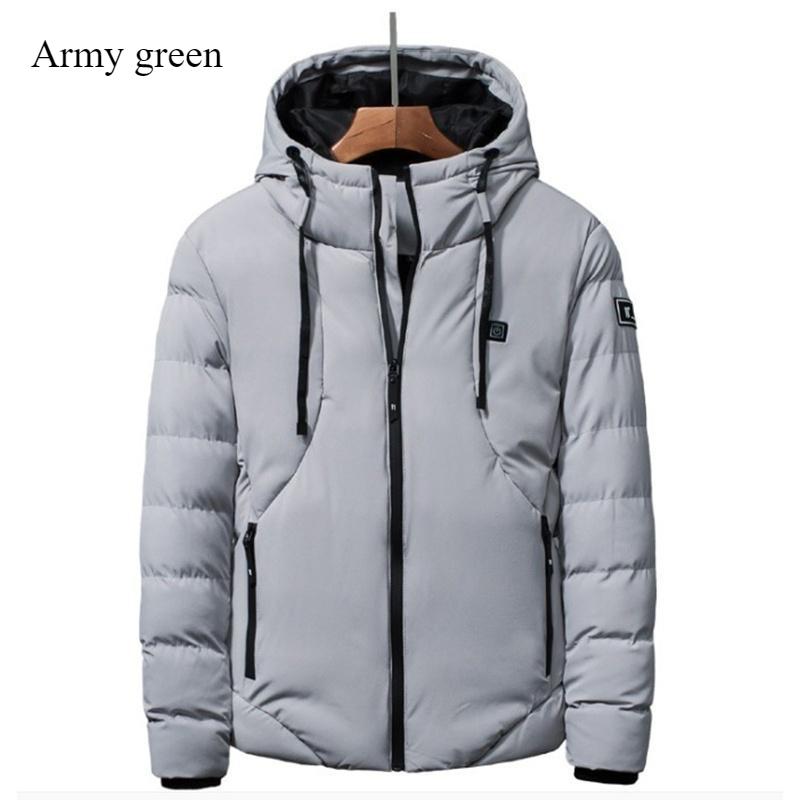 New 15-zone Smart Heating Cotton-padded Jacket USB Thermostatic Heating Winter Thickened Warm Windproof Men's Coat