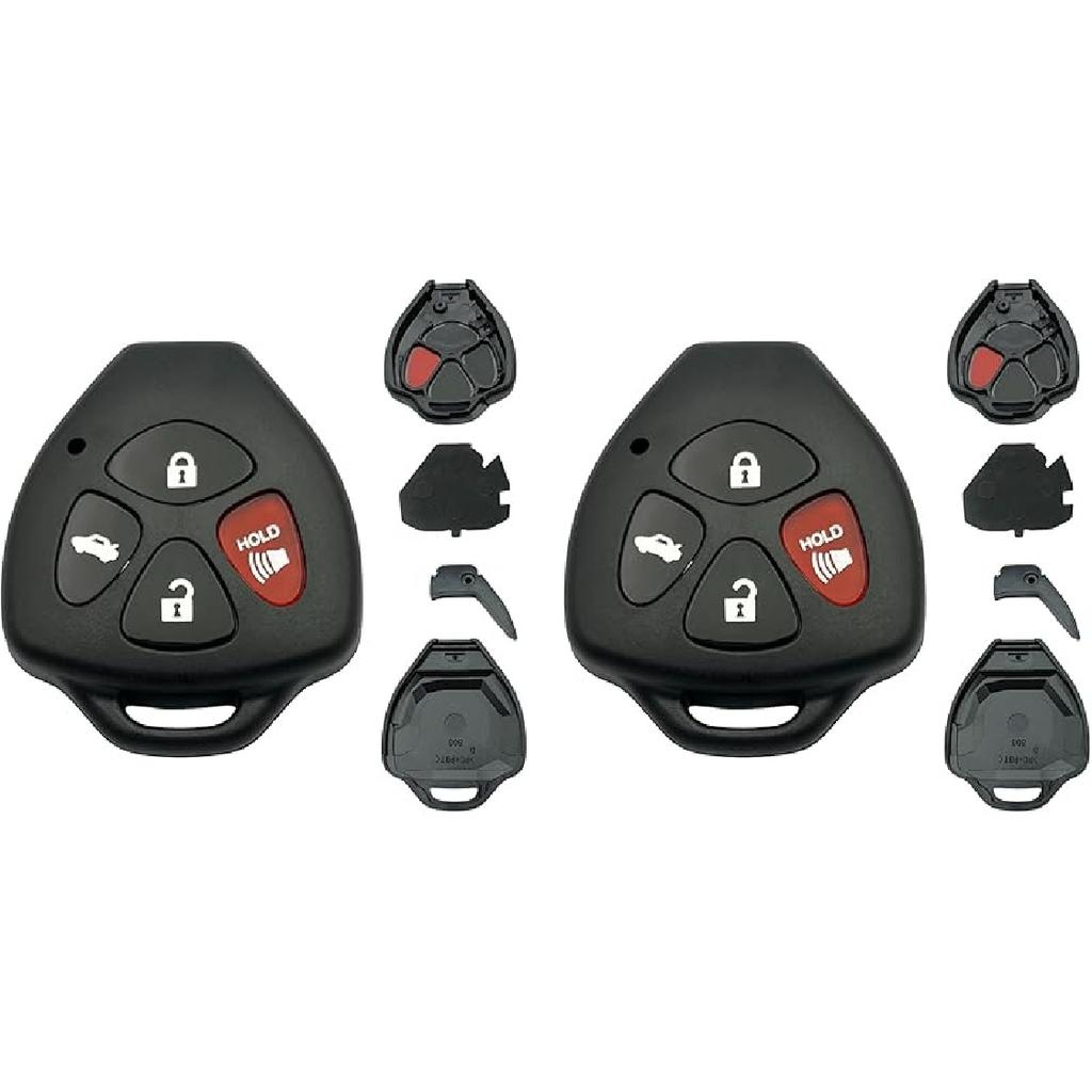 Keyless Entry Remote Key Housing Replacement for Toyota Avalon Camry Corolla Venza 4 Button Key Fob Shell Case with Screwdriver (4 Button 1 pcs)