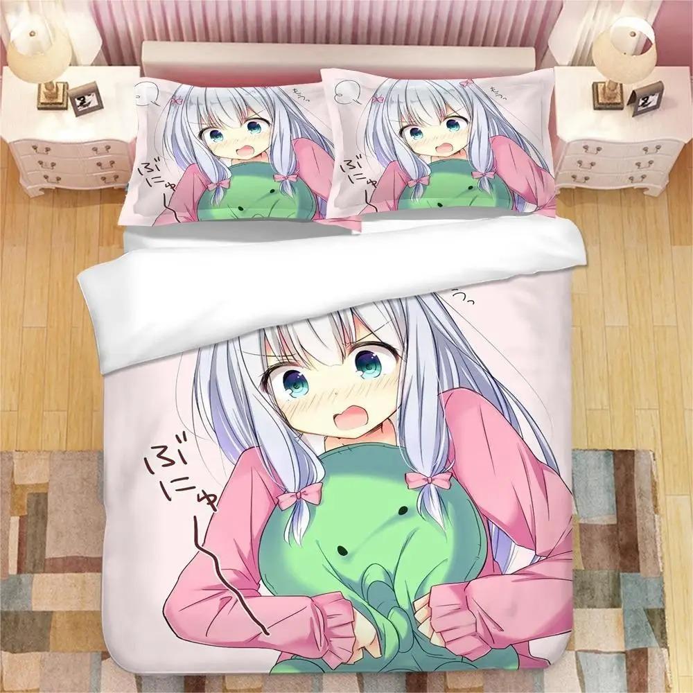 Anime Girl Izumi Sagiri 3D Printed Bedding Set King Duvet Cover Pillow Case Comforter Cover Bedclothes Bed Linens Home Textiles