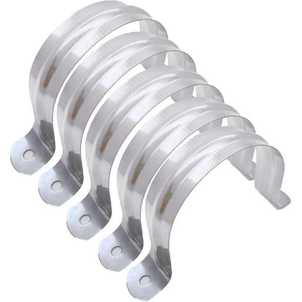 6 Pcs 4inch Rigid Pipe Strap,Two Hole Stainless Steel Strap U Bracket, Widened Tube Strap Tension Clip Assortment Kit Heavy Duty Pipe