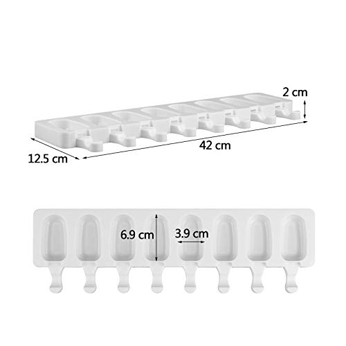 Kingsie Silicone Popsicle Maker, 8-Cavity Popsicle Mold, Ice Cream Mold, for DIY Confectionery, Home Use