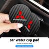 ydzh7 2pcs Carbon Fiber Car Water Cup Coaster Non-slip Pad Mat for Mitsubishi Outlander Lancer Pajero Interior Decoration Accessories