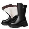 Dames Winterlaarzen Echt Leer Dames Sneeuwlaarzen Natuurlijke Wol Grote Maat Dames Middenlaarzen