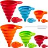 KALAVE Kitchen Funnel Set 6 Pack - Food Grade Silicone Collapsible Funnel, Funnels for Kitchen Use Filling Bottles, Daily Cooking, and Water or