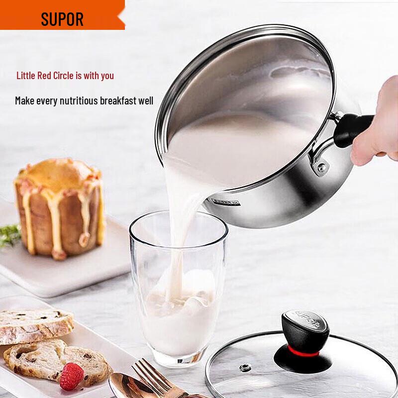Supor Little Red Circle 304 Stainless Steel 18cm Multipurpose Pot