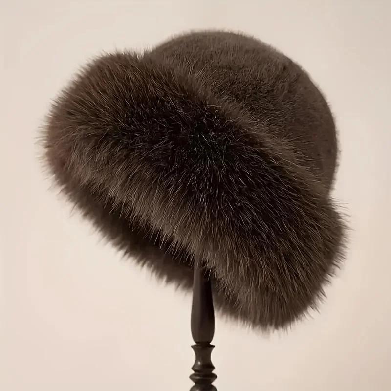 Autumn and Winter Plush Fisherman Hat with Frayed Edges, Suede Lining, Windproof and Cold Resistant, Strong Warmth Retention