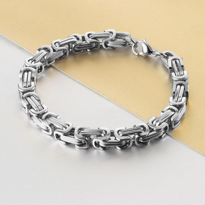 8mm Herenarmband - Duurzame 304 Roestvrij Staal Boxketting, 18K Goudkleurig Gecoat, Hip Hop Stijl, Geschikt voor Casual Outfits
