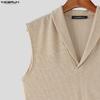 INCERUN Summer Men Sleeveless Solid Knitted Casual Fitted Tank Tops