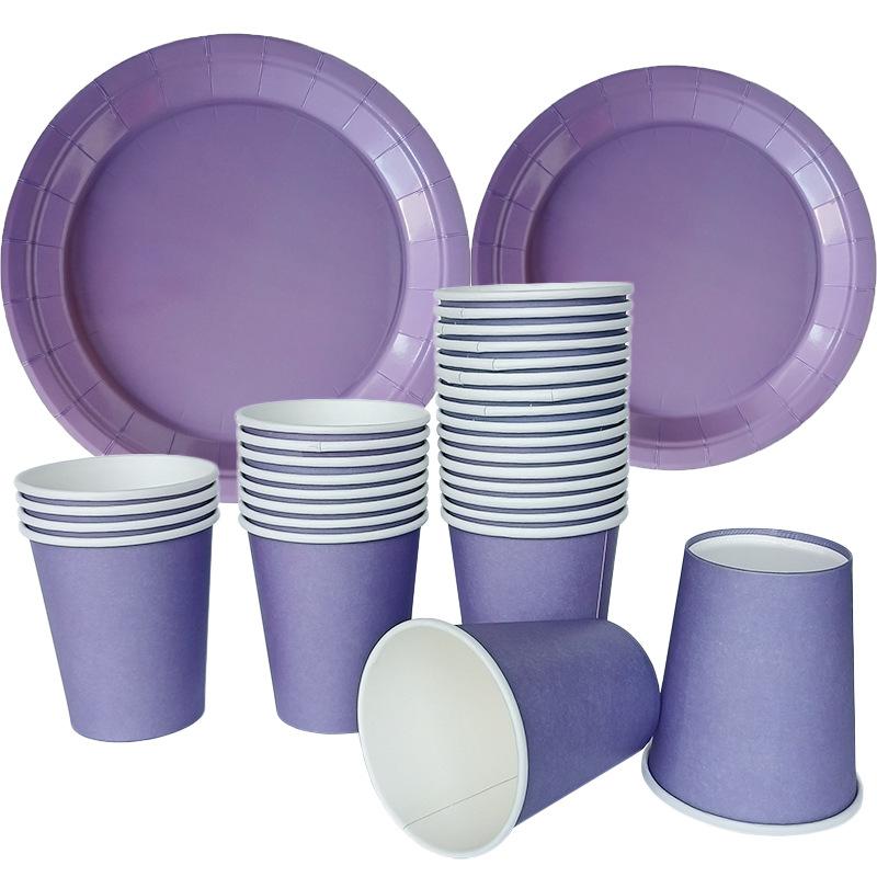 Disposable Party Tableware Set Paper Plates Cups Party Supplies Disposable Dinnerware Set for New Year Valentine Birthday