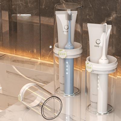 Travel Mouthwash CupToothpaste Storage Dust-proof Washbasin CupTransparent Toothbrush Cup Set