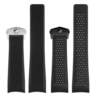 Natural Rubber Watchband For TAG HEUER GRAND CARRERA Wristband Waterproof Sport Strap Soft Silicone Watch Bracelet 22mm 24mm