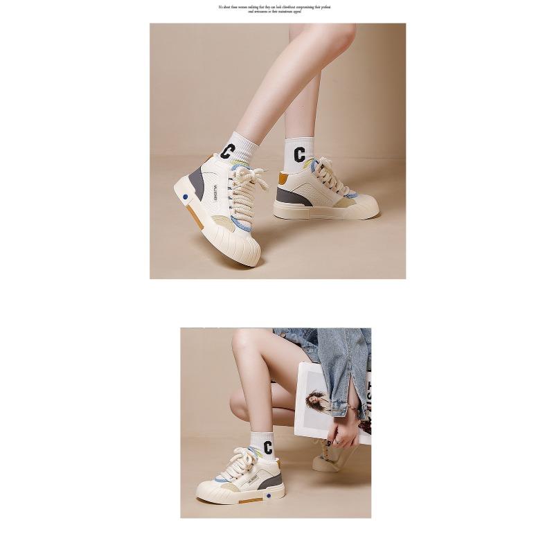 Autumn New Thick Soled Height Increasing White Shoes for Casual and Versatile Sports