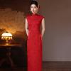 Red National Style New Chinese Long Cheongsam Improved Young 1011 New Women's High-end Engagement Toasting Dress