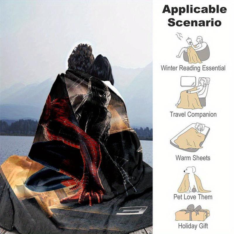 Spider-man Cute Printed Blanket Rectangular Soft Comfortable Modern Style Polyester