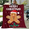 1pc Christmas Gingerbread Man Printing Lightweight Flannel Blanket, Comfortable and Warm Blanket, for Camping Sofa Bed and Couch Office, Gift