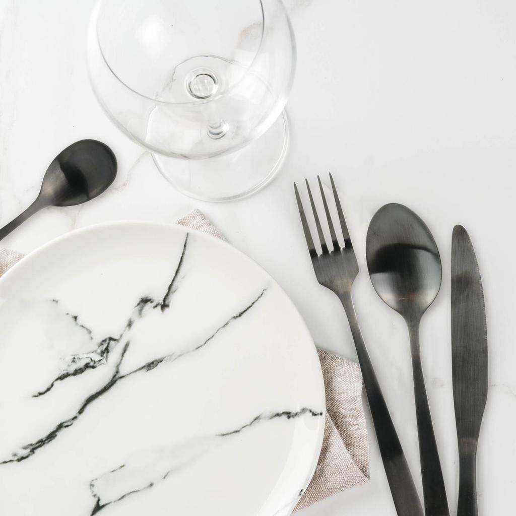 Charbon Black Cutlery Set 16 Pcs