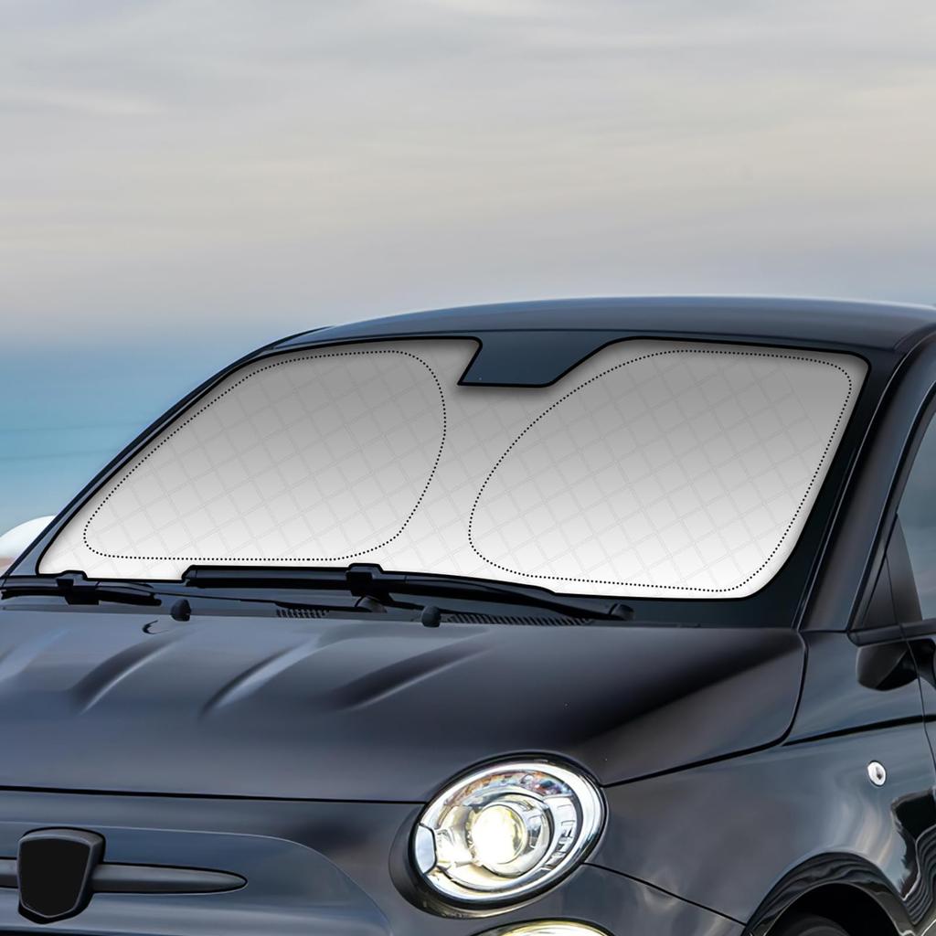 KUNGKIC Sunshade for Fiat 500 and Abarth Front Window Sun Light Heat UV Heat Easy Easy Interior Accessories 595, Sunshade, Protection, Blocking,