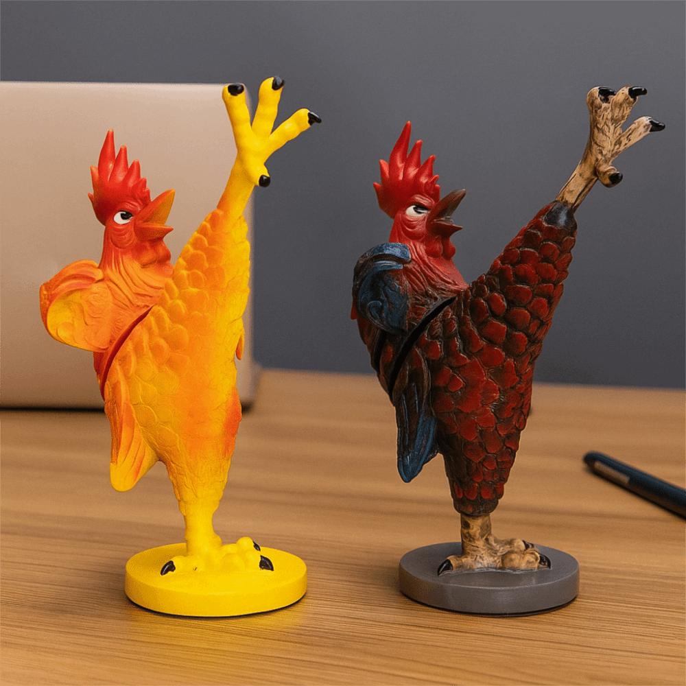 Funny Drunken Kung Fu Chicken Statue Creative Animal Miniatures Figurine Rooster Sculpture Cabinet