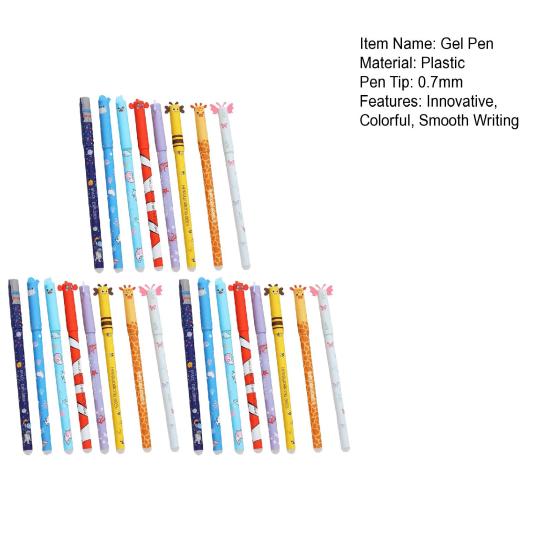 Kreslená gumovací gelová pera Roztomilé zvířecí motivy 0,7 mm Modrý inkoustové pero Hladké psaní Čisté gumování Pero Školní potřeby Dárky na párty