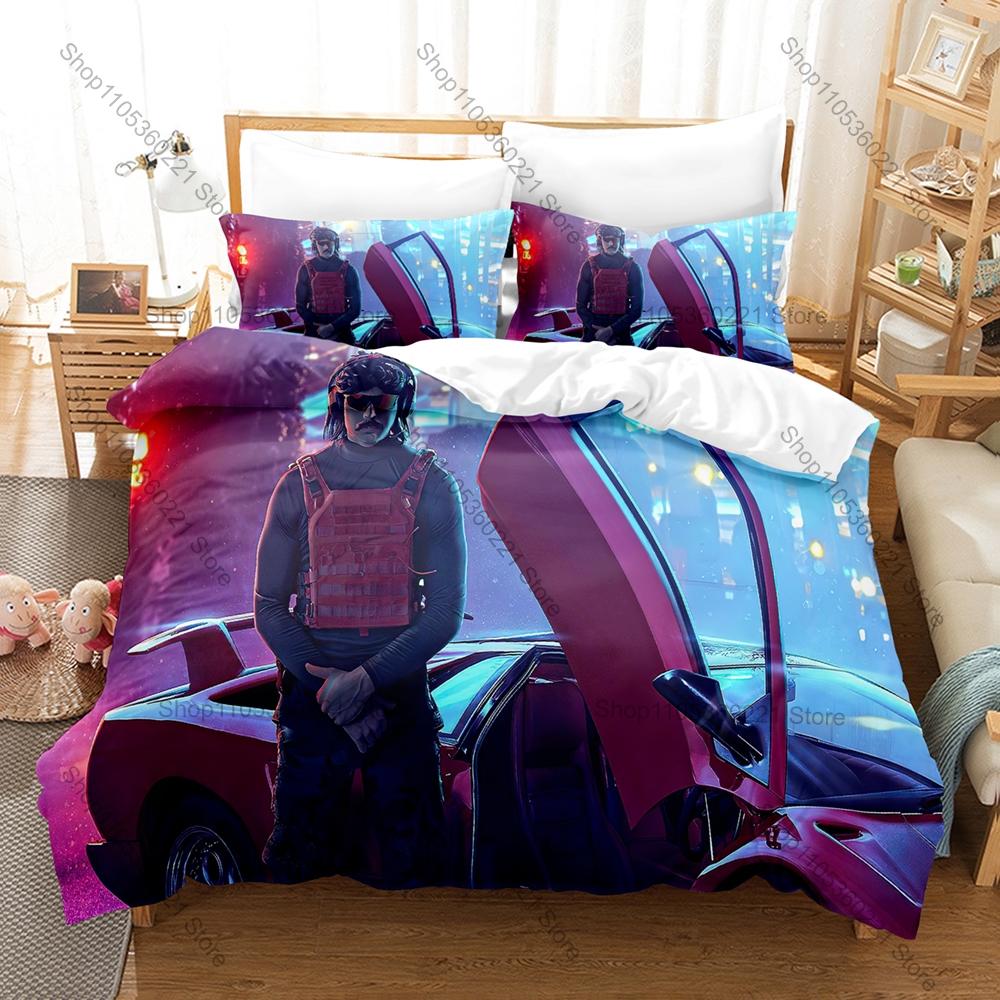 Dr Disrespect Gamer Print 3PCS Bedding Set Duvet Cover + 2 Pillowcases Soft Bed Linen Home Bedroom Decor For Gaming Fans