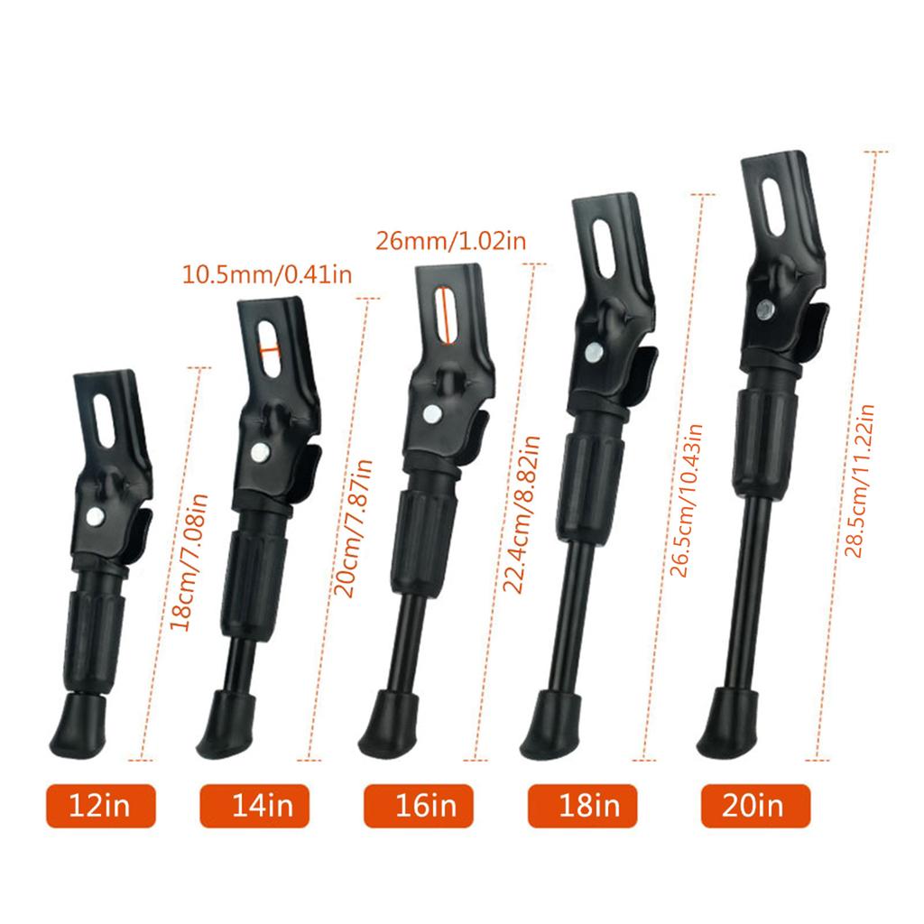 Kids Bike Kickstand 12/14/16/18/20 In Single-Side Stand Bicycles Stand Support Adjustable Childrens Bike Side Kickstand