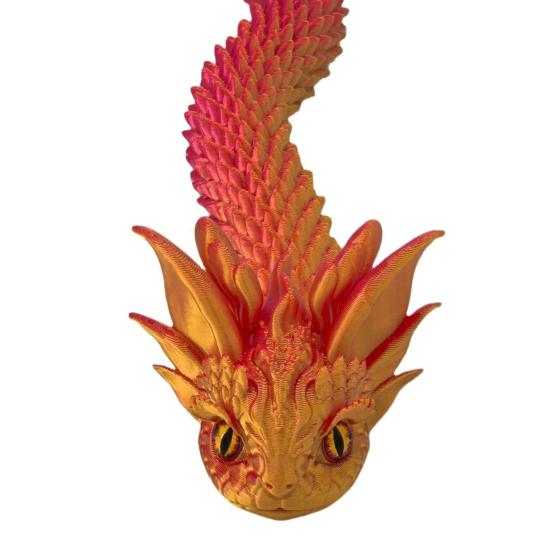 3D Printed Snake Figurine Flexible Articulated Snakes Model Stress Relief Fidget Toy for Home Office Desk Ornament Aquarium Landscape