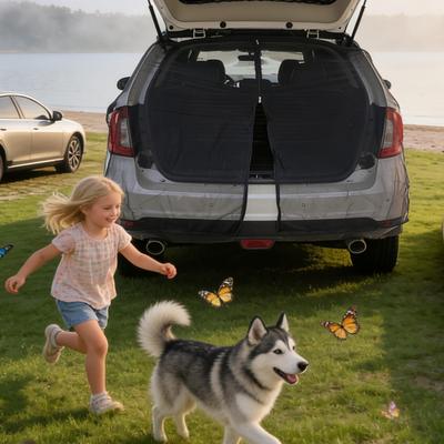 Achterklepgaas voor auto's, 58x57 inch, zwaar uitgevoerd, magnetisch, UV-beschermend, achterkleptent voor vrachtwagens, ideaal voor reizen, roadtrips en picknicks.