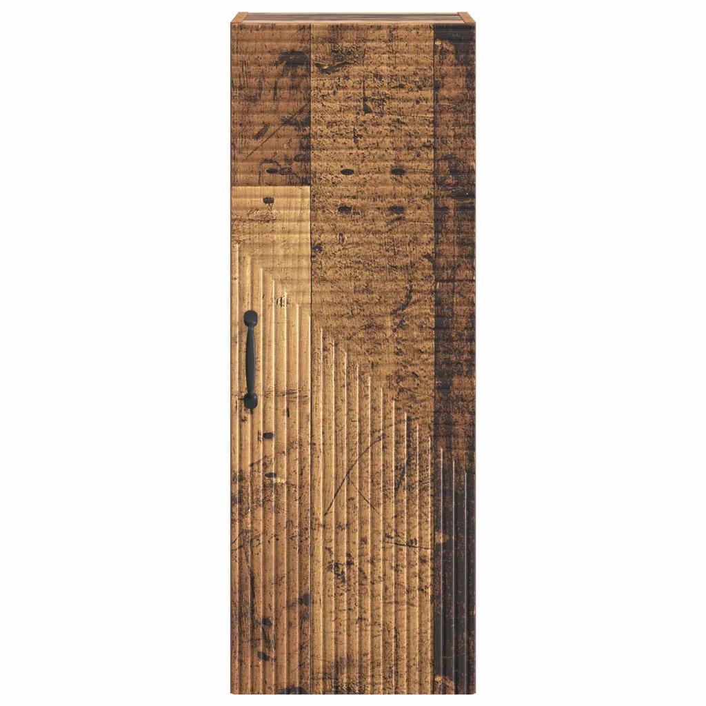 Wall Mounted Cabinet In Reclaimed Wood Look 33 X 34.5 X 90 Cm Particleboard