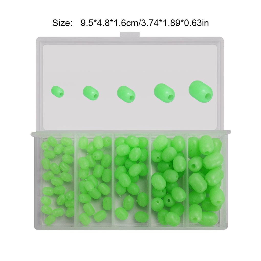 100Pcs Beads Glow Round Casting Baits Green Cylindrical Luminous Bait Tackle Fittings Tools Supplies Pool River