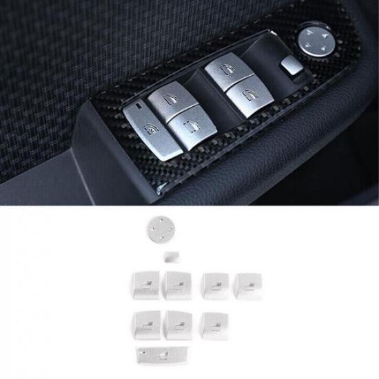 For BMW X2 F39 2018-2021 Silver Aluminum Door Window Switch Lift Button Sticker