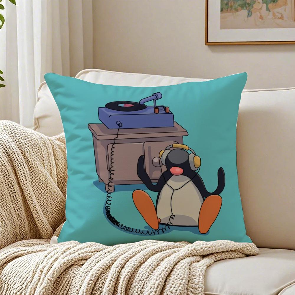 Cute PPinguS Cushion Cover Pillowcase Antidustmite living Room Sofa Decor Cushion Room