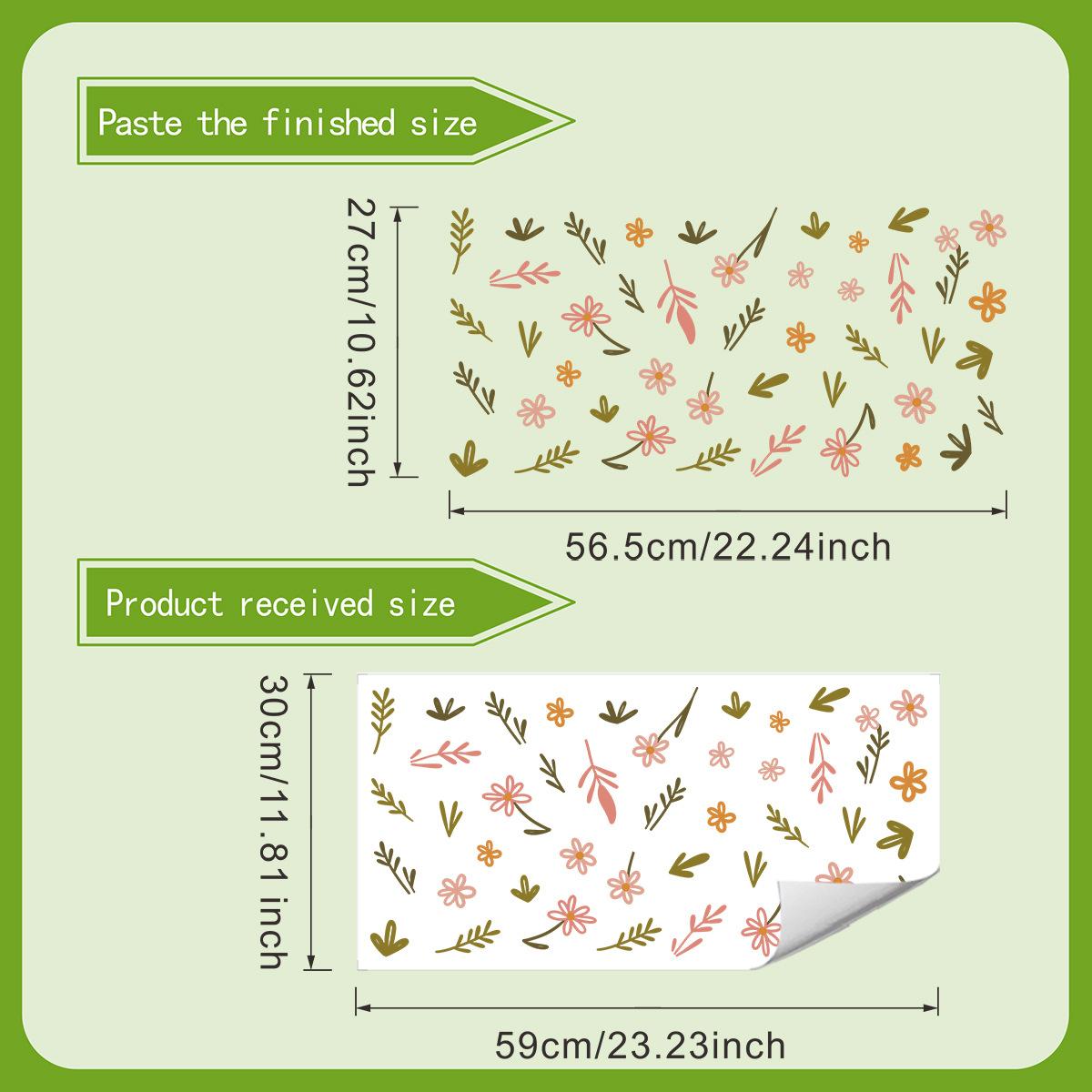 

Simple Flower Wall Decoration - Pink and Orange Flowers and Leaves - Brighten Up The Space - Stickers