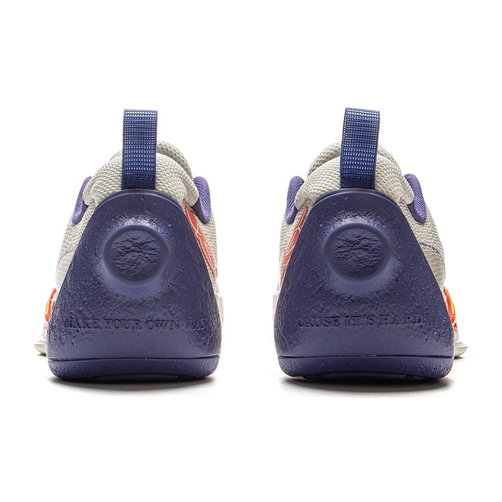 Li Ning Kids Basketball Fabric Simple Versatile Non-Slip Shock Absorbing Low-Top Basketball Shoes Kids sneaker Silver-Birch-Gray YKBV048-3