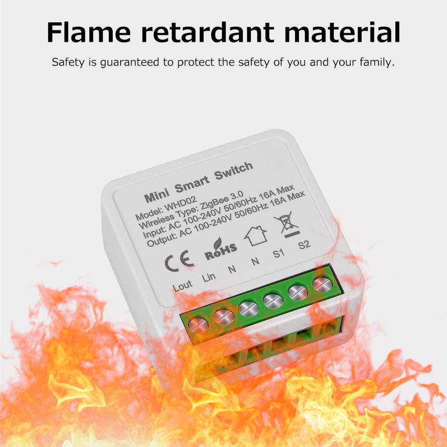 16A 100-240V Tuya ZigBee WiFi Smart Switch Module Relay Supports 2 Way Control Breaker Voice Control Work with Alexa Google Home