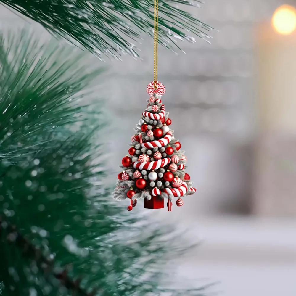 

Christmas Tree Ornament Acrylic Pendant 1 Piece 8cm Diameter Car Home Office Decoration Package Includes Intricately Designed