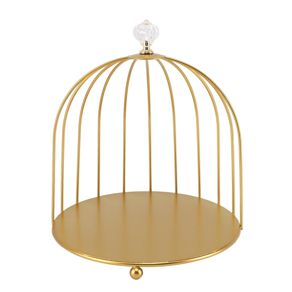 Bird Cage Cosmetic Organizer Gold Space Saving Iron Unique Multifunctional Birdcage Makeup Display