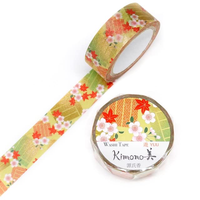 Kimono Beauty Masking 15mm x Tape, Genji-ko design, 7m, GR-2045