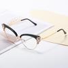Sexy Ladies Cat Eye Myopia Glasses Clear Lens Anti Blue Light Red Frame Glasses Retro Diamond Rhinestone Eyeglasses Minus -1.75