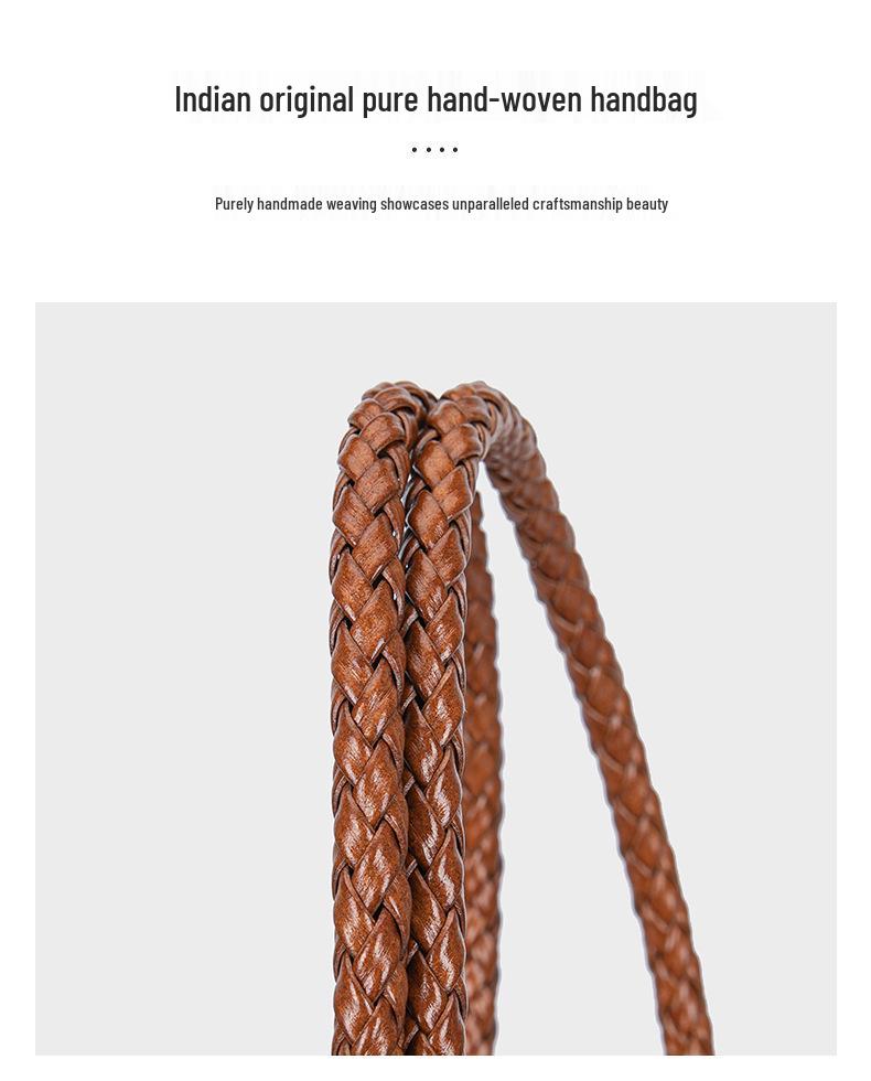 Geweven Koeienhuid Mandtas in Drakenstijl: Handtas van echt leer voor dames, grote capaciteit, retro design