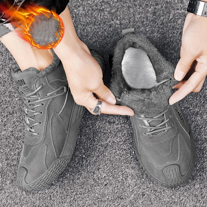 Мужские плюшевые теплые и модные высокие рабочие ботинки — фото 19