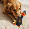 Funny Squeaky Chicken Dog Toy, Rubber Quacking Chew Toy for Boredom Relief – Durable Latex Stress Reliever, Interactive Squeeze Toy, Black, 7