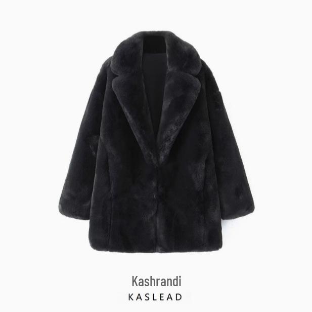 

2024 Autumn Women s European & American Style Fashion Faux Fur Coat Jacket Large