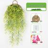 Wall-Mounted Artificial Hanging Vines with Spider Plant in Basket for Living Room Decor