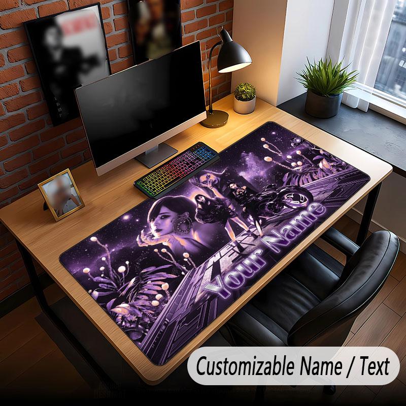 Custom Name Extended Mouse Pad,aespa Gaming Desk Mat For Home Office Desktop Decor