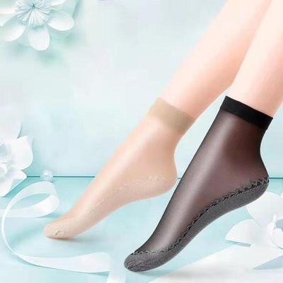 10 Pairs Summer Invisible Anti-Slip Crystal Silk Socks Sheer Ankle Socks Non-marking Short Stockings Sweat Absorbing Non-Slip