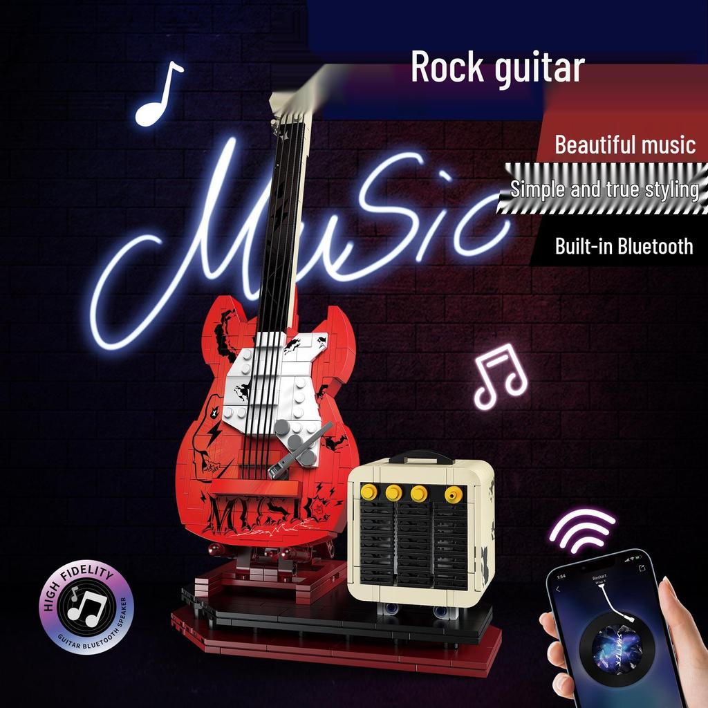 Kaiyu Electric Guitar Building Blocks - Compatible with LEGO, Creative Toy Gift for Boys Ages 5-12