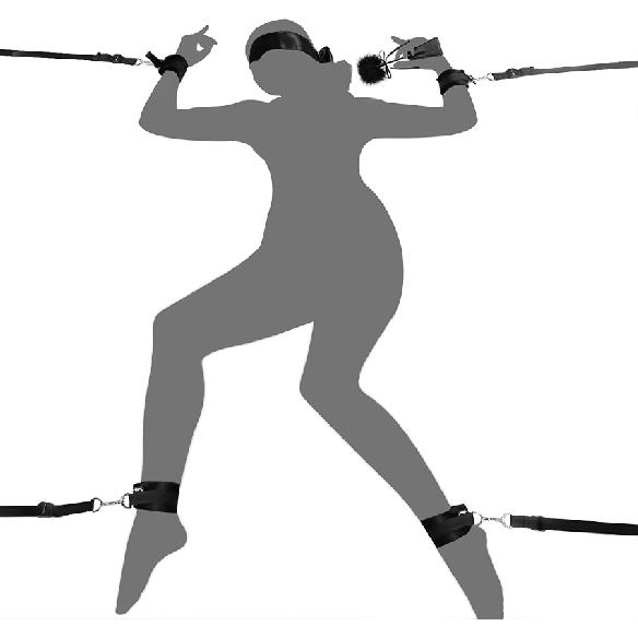 Sex Binding Love Bondage Suit with Handcuffs Ankle Cuffs Eye Mask Whip Erotic Adult Game Sex Toys for Couples Woman Sexy