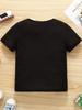 Children  Crew Neck Short Sleeve T-Shirt with Cartoon Vegetables & Letter Print